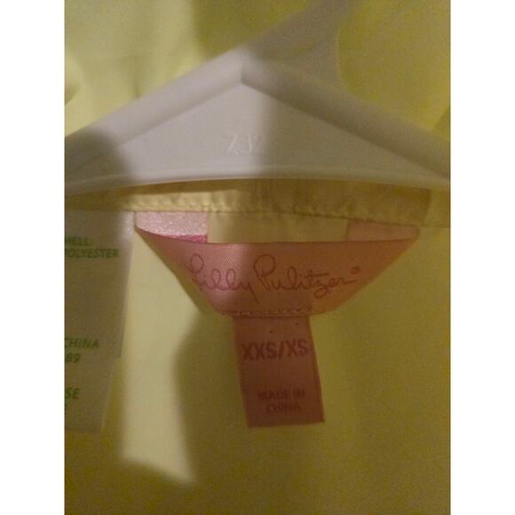 Lilly pulitzer rain poncho size XXS hi vis yellow full zip windbreaker - Picture 2 of 7